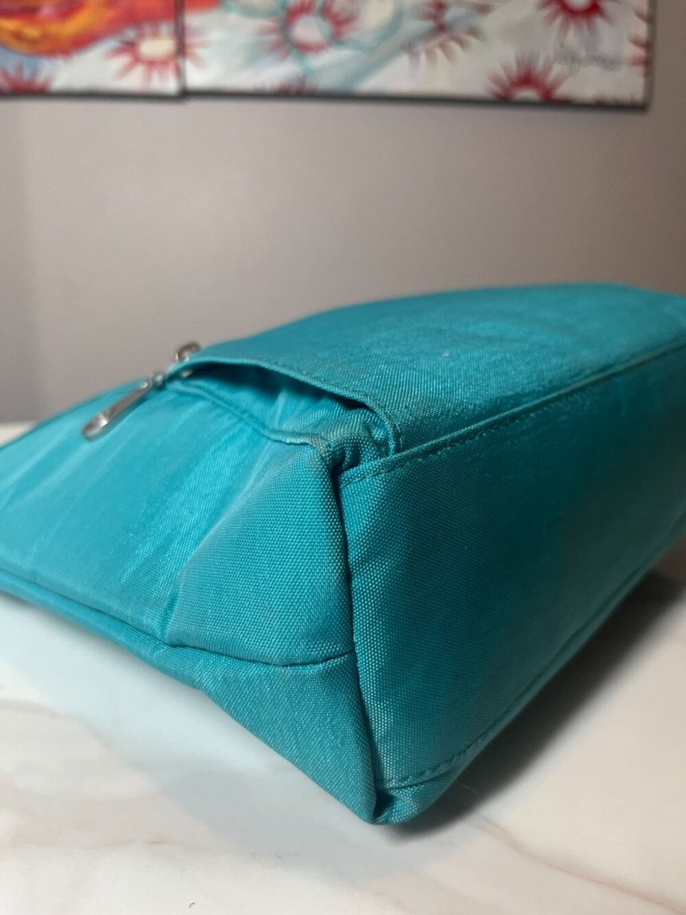 Baggallini Teal Nylon Convertible Shoulder Crossbody Bag - Picture 10 of 13